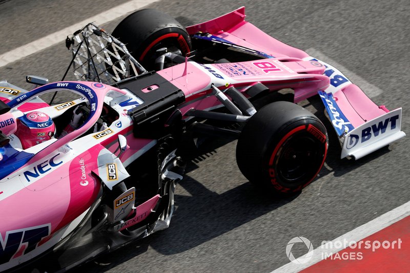 Lance Stroll, SportPesa Racing Point F1 Team RP19, avec des capteurs aéro