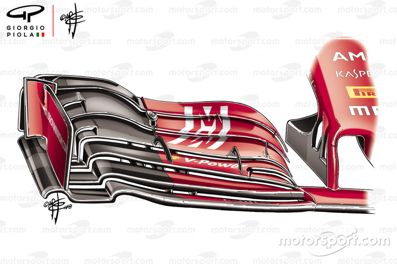 Aileron avant de style 2019 de la Ferrari SF71H, GP d'Abu Dhabi