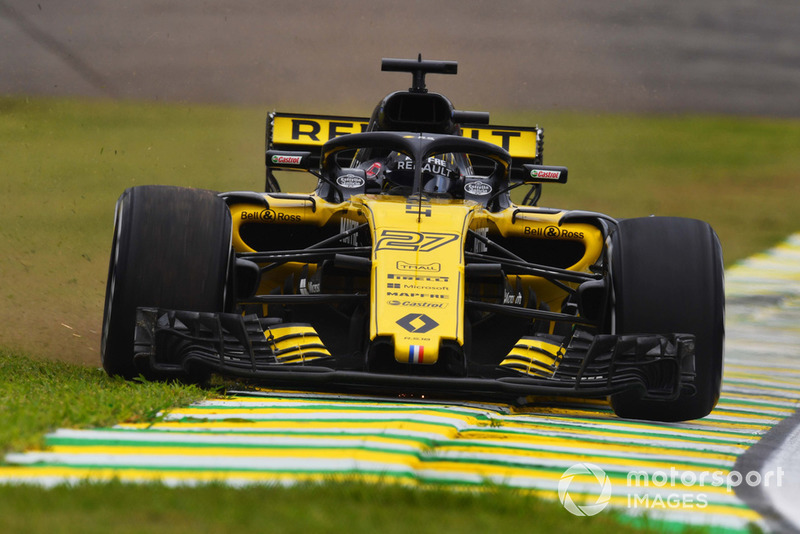 Nico Hulkenberg, Renault Sport F1 Team R.S. 18 running wide before his crash in FP2 