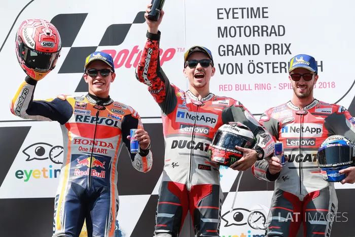 #11 GP de Austria - Podio: Jorge Lorenzo, Marc Márquez, Andrea Dovizioso
