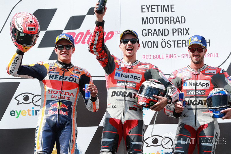 #11 GP de Austria - Podio: Jorge Lorenzo, Marc Márquez, Andrea Dovizioso