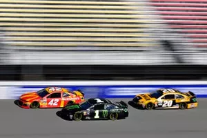  Kyle Larson, Chip Ganassi Racing, Chevrolet Camaro McDonald's,  Kurt Busch, Chip Ganassi Racing, Chevrolet Camaro Monster Energy and  Erik Jones, Joe Gibbs Racing, Toyota Camry DeWalt