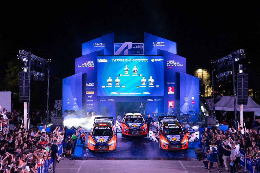 Dani Sordo, Candido Carrera, Hyundai World Rally Team Hyundai i20 N Rally1, Thierry Neuville, Martijn Wydaeghe, Hyundai World Rally Team Hyundai i20 N Rally1, Ott Tänak, Martin Järveoja, Hyundai World Rally Team Hyundai i20 N Rally1.