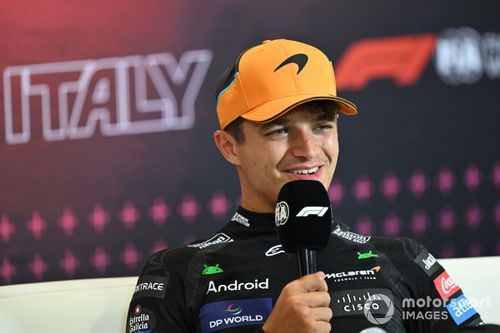 Lando Norris, McLaren F1 Team, 3ª posição, na conferência de imprensa