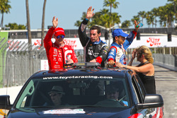 Podium: Simon Pagenaud, Scott Dixon und Helio Castroneves