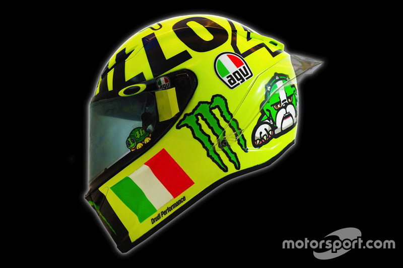Nuevo casco de Valentino Rossi, Yamaha Factory Racing