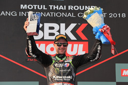 Podium: Race winner Jonathan Rea, Kawasaki Racing