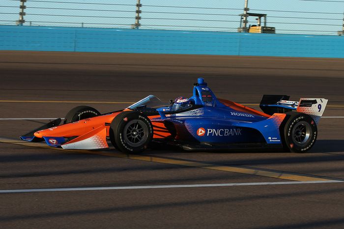 Scott Dixon, Chip Ganassi Racing Honda prueba el aeroscreen