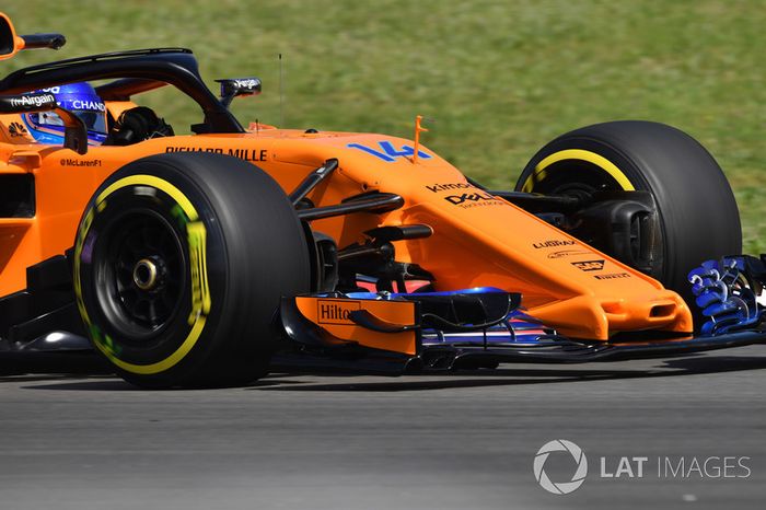 Fernando Alonso, McLaren MCL33 morro y ala delantera