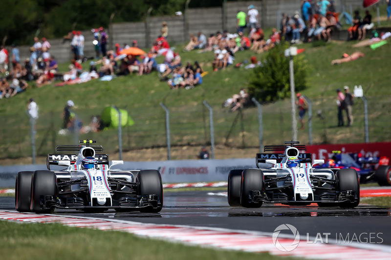 Lance Stroll, Williams FW40 y Felipe Massa, Williams FW40