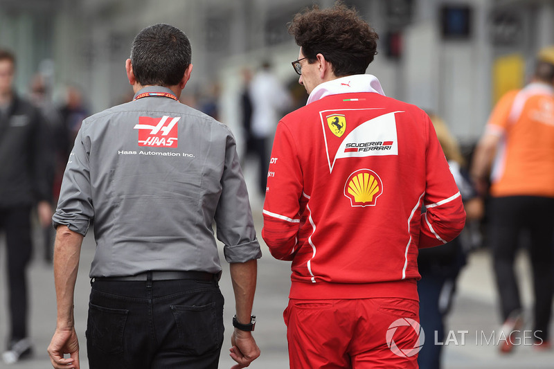 Mattia Binotto, Ferrari Chief Technical Officer and Guenther Steiner, Haas F1 Team Principal