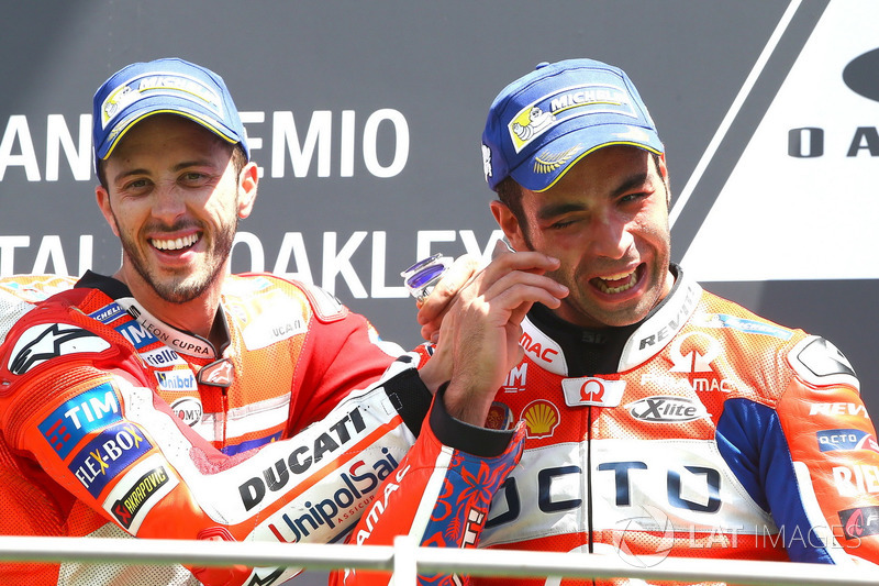 Podium: Race winner Andrea Dovizioso, Ducati Team, hird place Danilo Petrucci, Pramac Racing