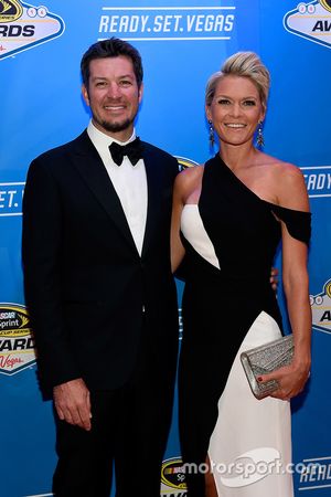 Martin Truex Jr., Furniture Row Racing Toyota with girlfriend Sherry Pollex