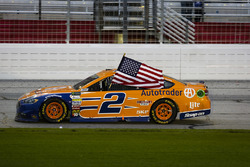 Brad Keselowski, Team Penske Ford, celebrates after winning