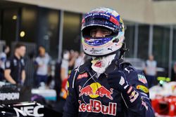 Daniel Ricciardo, Red Bull Racing celebra su tercera posición en la clasificación en parc ferme