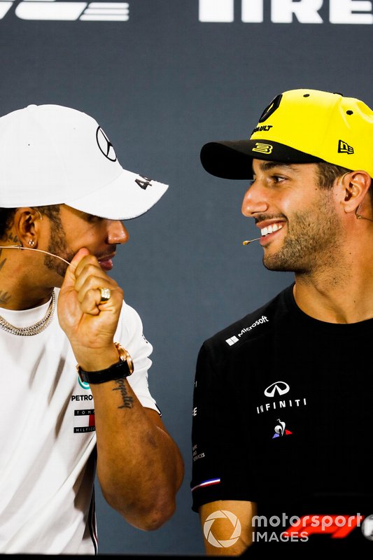 Lewis Hamilton, Mercedes AMG F1 and Daniel Ricciardo, Renault F1 Team in Press Conference