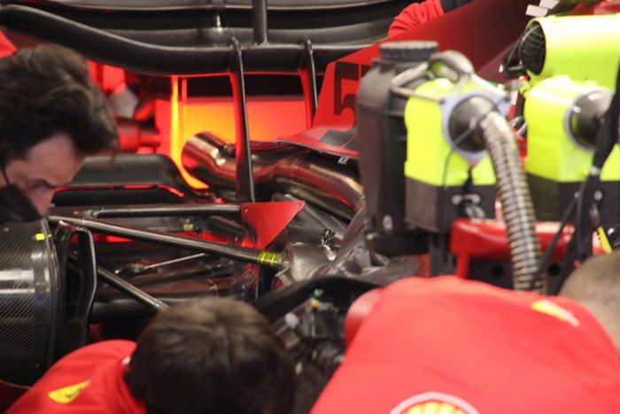 Detalle trasero del Ferrari F1-75