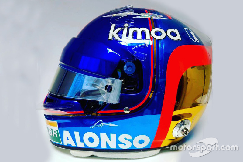 Le casque de Fernando Alonso, McLaren, pour sa dernière course en F1