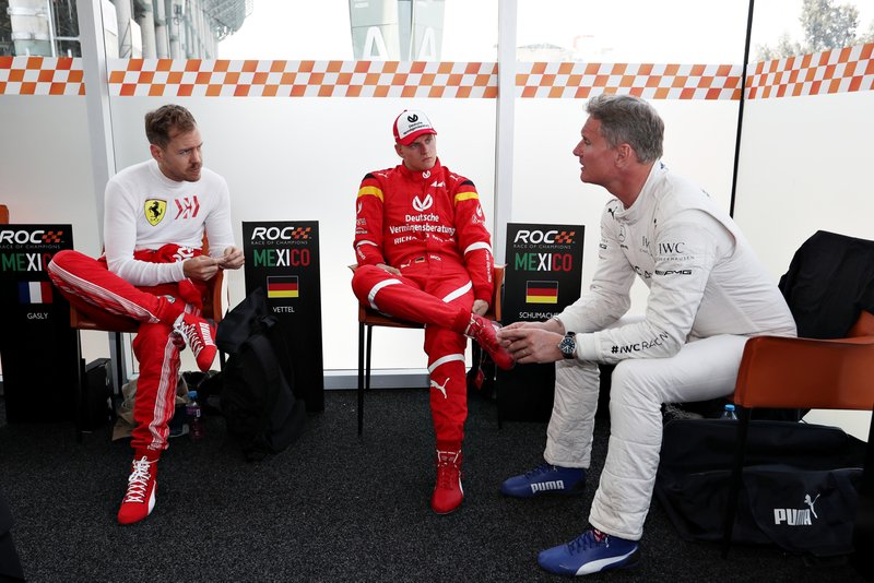 Sebastian Vettel, Mick Schumacher, David Coulthard