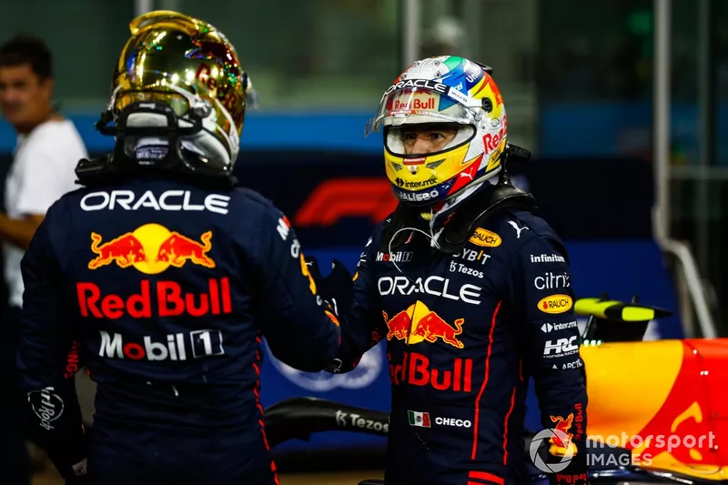 Pole man Max Verstappen, Red Bull Racing, Sergio Perez, Red Bull Racing