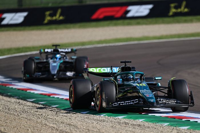 George Russell, Mercedes, Lance Stroll, Aston Martin Racing