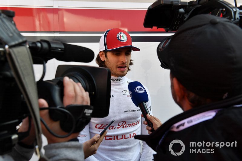Antonio Giovinazzi, Alfa Romeo Racing talks with the media