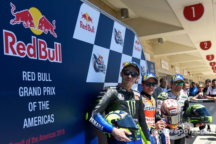 Top 3 Qualifiche: il poleman Marc Marquez, Repsol Honda Team, Valentino Rossi, Yamaha Factory Racing, Cal Crutchlow, Team LCR Honda