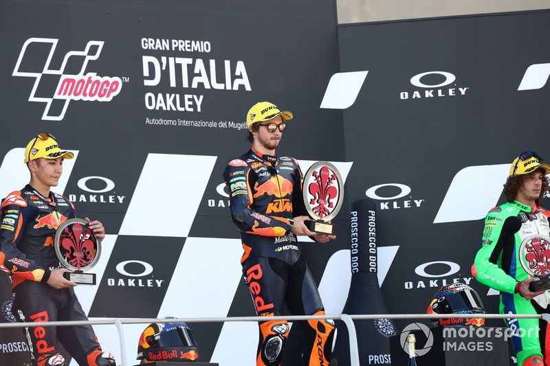 Podio: 1º Remy Gardner, Red Bull KTM Ajo, 2º Raul Fernandez, Red Bull KTM Ajo, 3º Marco Bezzecchi, Sky Racing Team VR46