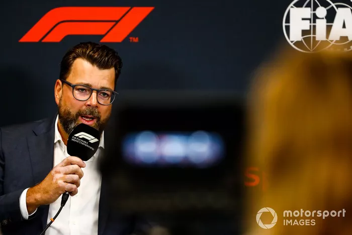 Oliver Hoffmann, Jefe de Desarrollo Técnico de Audi Sport GmbH, en la rueda de prensa anunciando la entrada de Audi en la Fórmula 1 en 2026