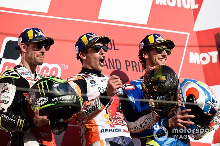 Podio: Marc Marquez, Repsol Honda Team, Cal Crutchlow, Team LCR Honda, Alex Rins, Team Suzuki MotoGP