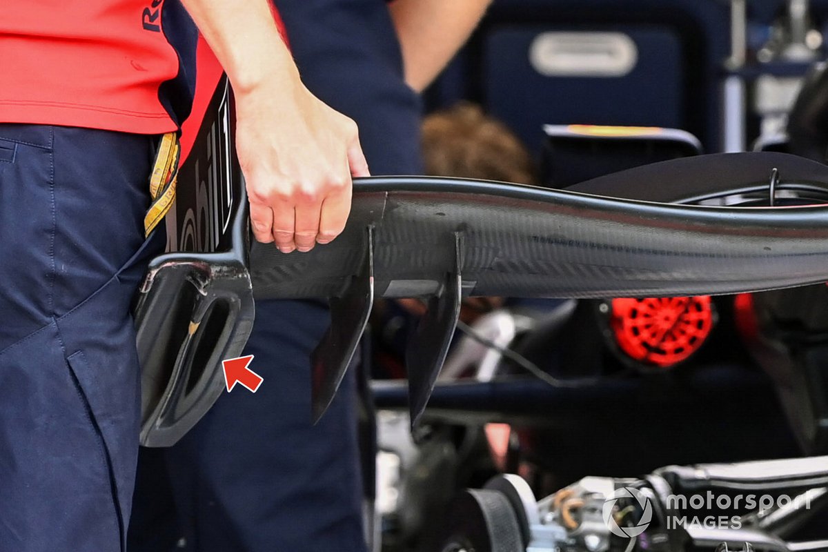 Red Bull Racing RB16 front wing footplate detail