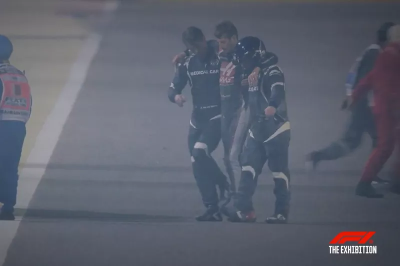 El coche de Romain Grosjean de su accidente de 2020