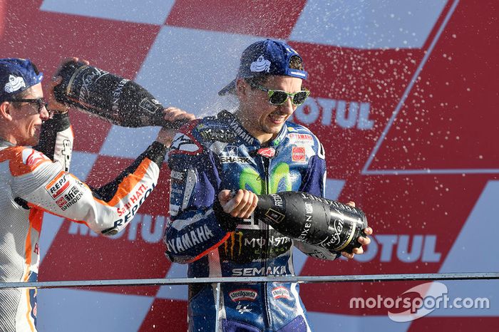 Podium: ganador, Jorge Lorenzo, Yamaha Factory Racing