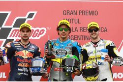 Podium: second place Miguel Oliveira, Red Bull KTM Ajo, race winner Franco Morbidelli, Marc VDS, third place Thomas Luthi, CarXpert Interwetten