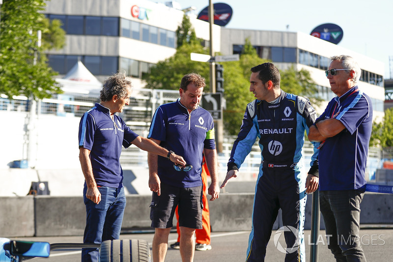 Alain Prost, Sébastien Buemi, Renault e.Dams, y Jean Paul Driot