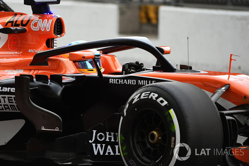 Fernando Alonso, McLaren MCL32, halo