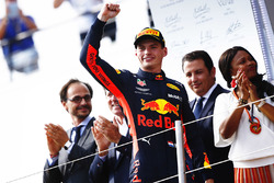 Max Verstappen, Red Bull Racing, celebrates on the podium