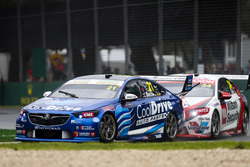 Tim Blanchard, Brad Jones Racing Holden, leads James Golding, Garry Rogers Motorsport Holden