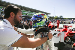Felipe Massa, Williams, celebrates a points finish in his final home Grand Prix, in Parc Ferme