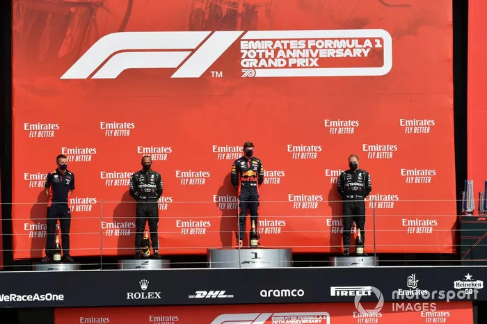 Podio: Max Verstappen, Lewis Hamilton, Valtteri Bottas