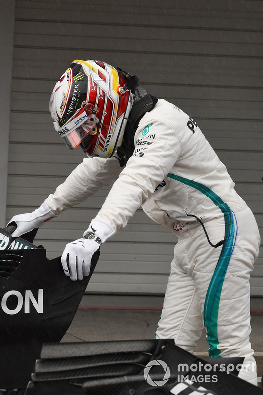 Lewis Hamilton, Mercedes-AMG F1 W09 in parc ferme