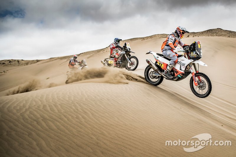#17 Red Bull KTM Factory Racing KTM: Лайя Санс, #7 HERO Motorsports Team Rally: Оріоль Мена, #114 Bas Dakar Team: Росс Бренч