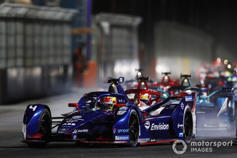 Robin Frijns, Envision Virgin Racing, Audi e-tron FE07, Sergio Sette Camara, Dragon Penske Autosport, Penske EV-4 al inicio