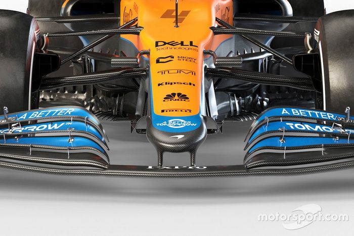 Detalle delantero del McLaren MCL35M