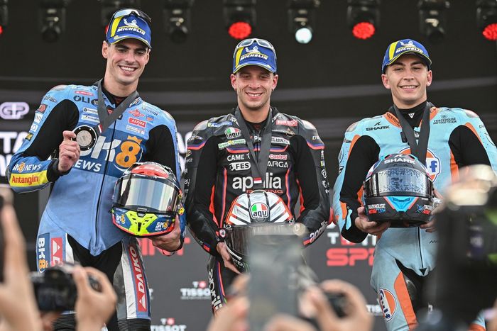 Raul Fernandez, Trackhouse Racing, Fermin Aldeguer, Gresini Racing, Marco Bezzecchi, Aprilia Racing