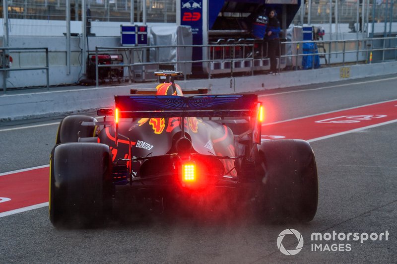 Rear lights on the Max Verstappen Red Bull Racing RB15