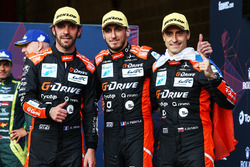 LMP2 podium: winners #26 G-Drive Racing Oreca 07: Roman Rusinov, Jean-Eric Vergne, Andrea Pizzitola