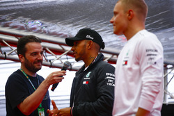 Lewis Hamilton, Mercedes AMG F1, and Valtteri Bottas, Mercedes AMG F1, are interviewed