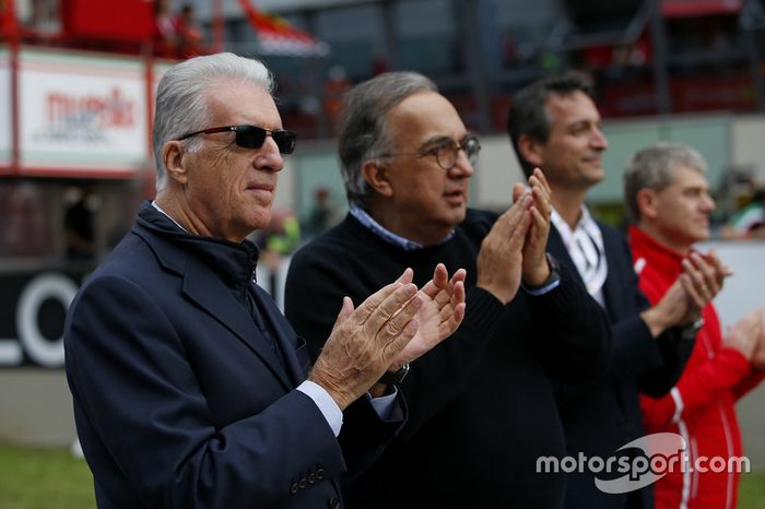 Piero Lardi Ferrari, vicepresidente de Ferrari y Sergio Marchionne, CEO FIAT Chrysler Automobiles