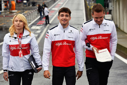 Charles Leclerc, Sauber with Ruth Buscombe, Sauber Race Strategist